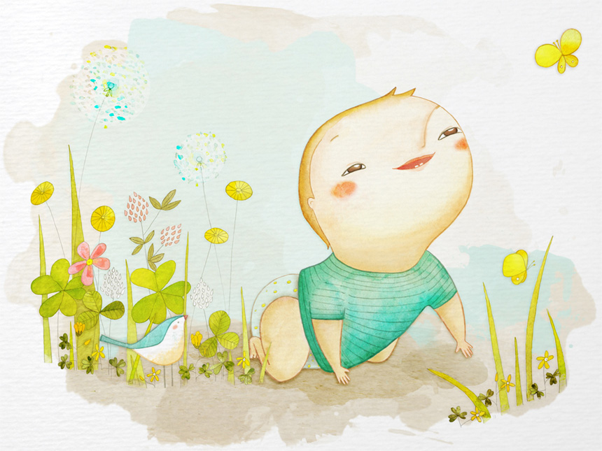 Bebé al sol, por Úrsula Epos